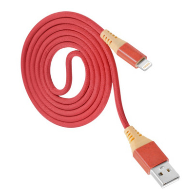 Υψηλό κόκκινο χρώμα καλωδίων 5V 2.4A ασφάλειας επικυρωμένο MFi USB για το τηλέφωνο