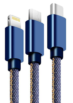 5V 2.1A 3 σε 1 MFi πιστοποίησε το καλώδιο USB, πολυ καλώδιο χρέωσης φορητό με τον τύπο Γ