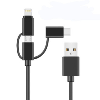 3 καλώδιο 2,0 PVC USB In1 μαύρη SGS εγχώριας χρήσης χρώματος πιστοποίηση